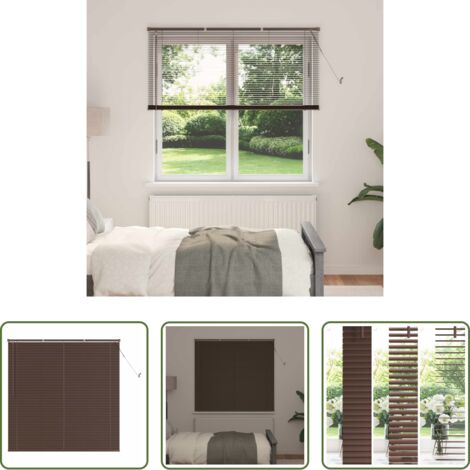 Estor veneciano -  Persiana Veneciana Marrón Oscuro con Patrón 150 x 130 cm PVC