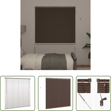 Estor veneciano -  Persiana Veneciana Marrón Oscuro con Patrón 150 x 150 cm PVC
