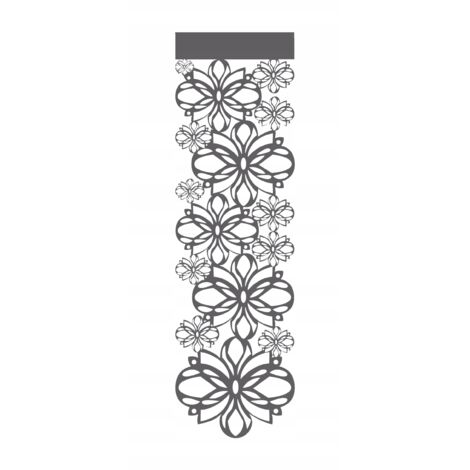 Estor vertical A35, biombo decorativo moderno con estampado floral primaveral, 36 x 130 cm, gris.
