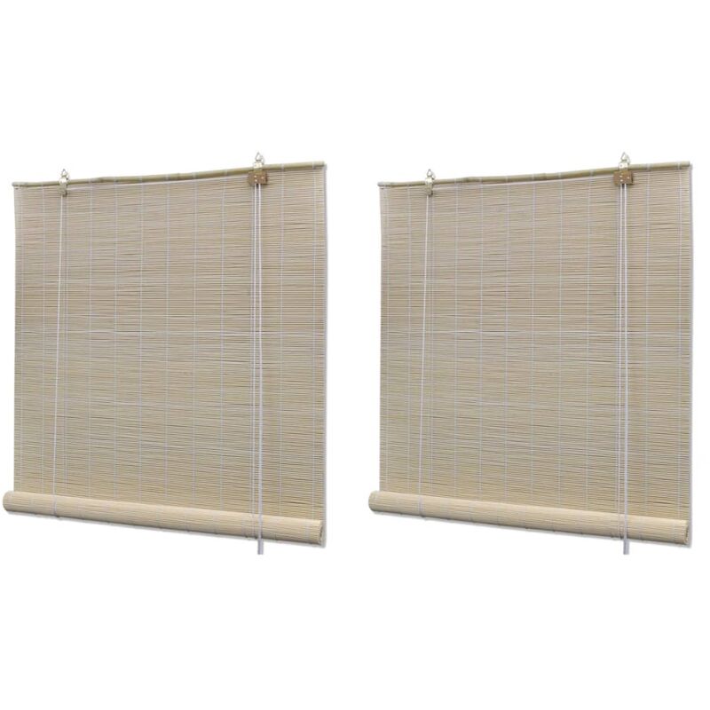 

Happyshopping - Estores enrollables 2 unidades bambu natural 120x160 cm