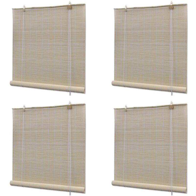 

Estores enrollables 4 unidades bambú natural 120x160 cm - Beige