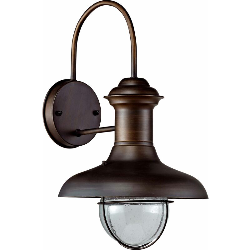 Faro Estoril-P - 1 Light Outdoor Small Dome Wall Light Rust Brown, E27