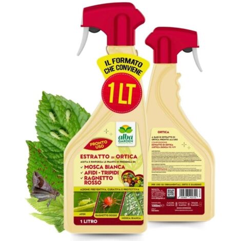 Estratto Di Ortica Spray Biologico Funzione Protezione Naturale Potenzia le Difese delle Piante da Cocciniglia Afidi Cimici x 1 Lt