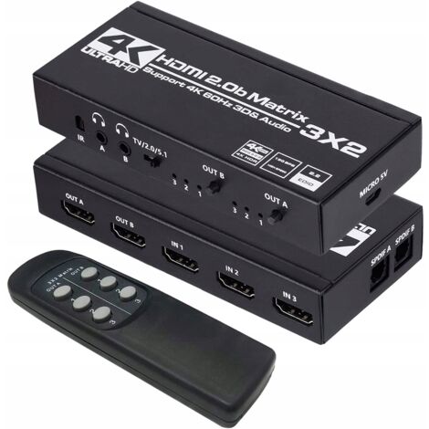 Estratto SPDIF dello switch splitter MATRIX HDMI 2.0 3x2