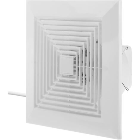 Estrattore d'aria a soffitto o a parete 250x250 mm, con valvola di non ritorno per ventilazione bagno e interni
