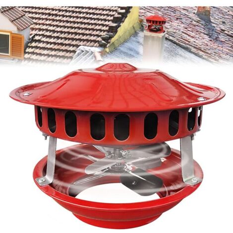 Estrattore di fumo da 100 W, ventilatore per camino da 12-21 cm, estrattore di fumo con 7 pale, ventilatore per camino silenzioso a doppia testa