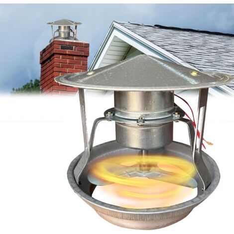 AUTRES Estrattore di fumo, ventilatore di scarico da 40 W, ventilatore per camino, 12,5-17 cm, silenzioso, ventilatore a tiraggio indotto per camino