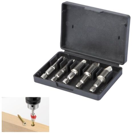 Estrattori/Inserti per trapano/avvitatore per rimuovere viti/bulloni incastrate/prigioniere/rovinate set 5 pz