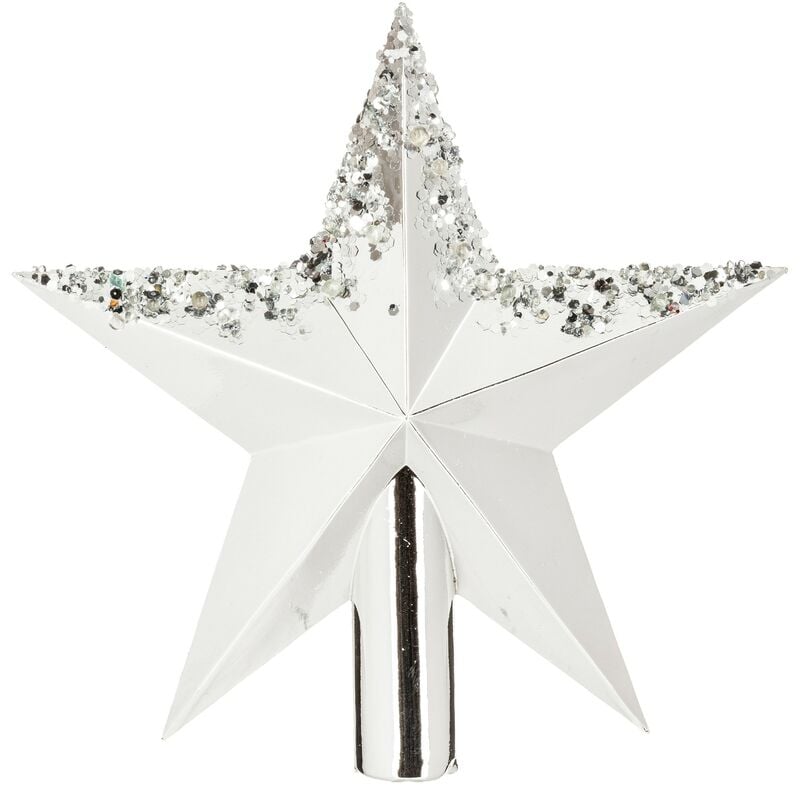 

Estrella de cresta blanca con purpurina plata