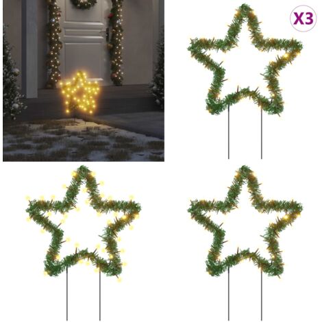 Estrella de luz decorativa Navidad con estacas 50 LED 29 cm - Luces navideñas - Estrella de luz