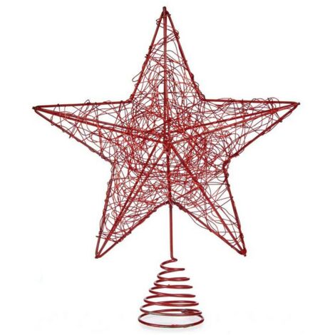 Estrella de Navidad Rojo Acero Plástico