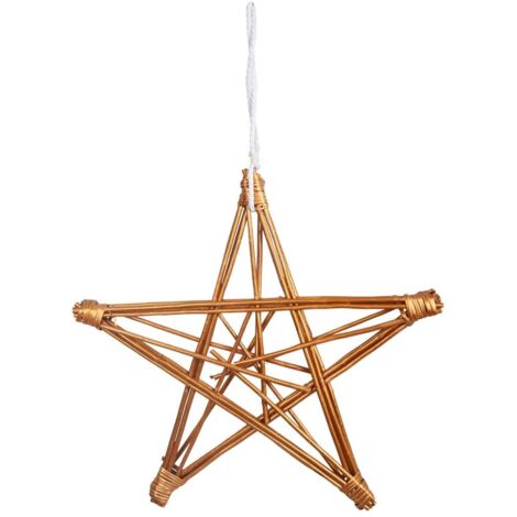Estrella decoración de mimbre cobre 70x70x5