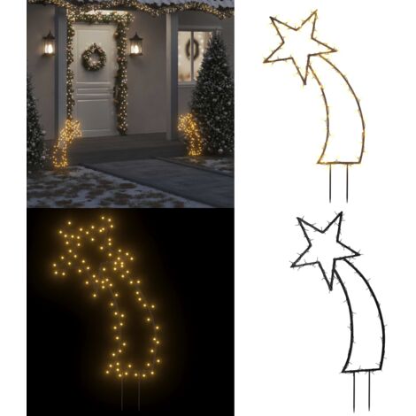 Estrella fugaz de luces Navidad con estacas 80 LED 62 cm - Luces navideñas - Estrella fugaz