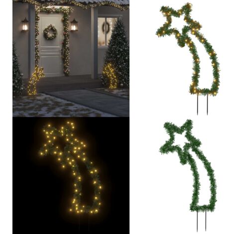 Estrella fugaz de luces Navidad con estacas 80 LED 62 cm - Luces navideñas - Estrella fugaz