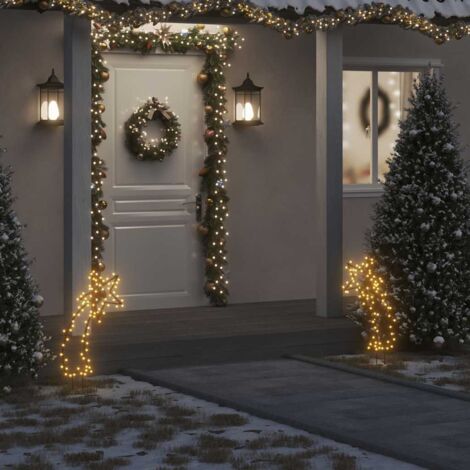 Estrella fugaz de luces Navidad con estacas 80 LED 62 cm vidaXL