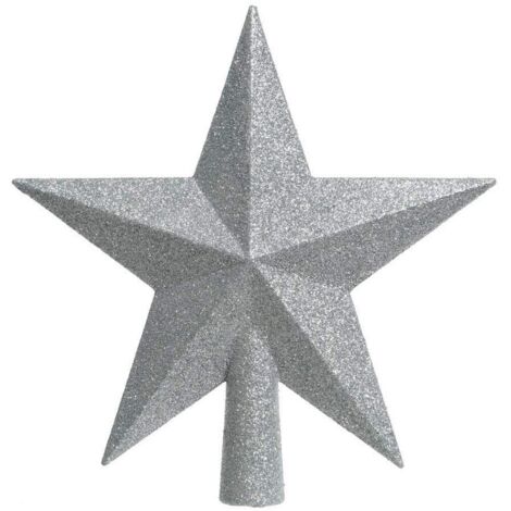 ESTRELLA PLATEADA PARA ARBOL DE NAVIDAD 19x4,2x19cm