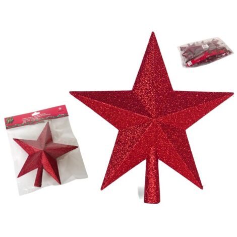 ESTRELLA PUNTA ARBOL ROJA - 20 CM