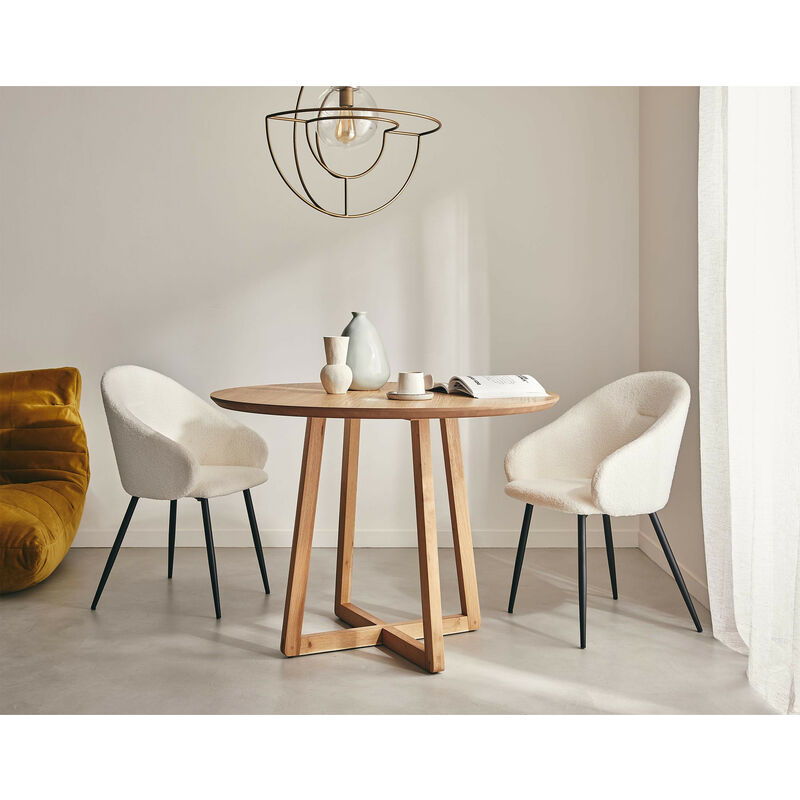 Lisa Design - Estrella - table à manger ronde - bois - 4 personnes - bois