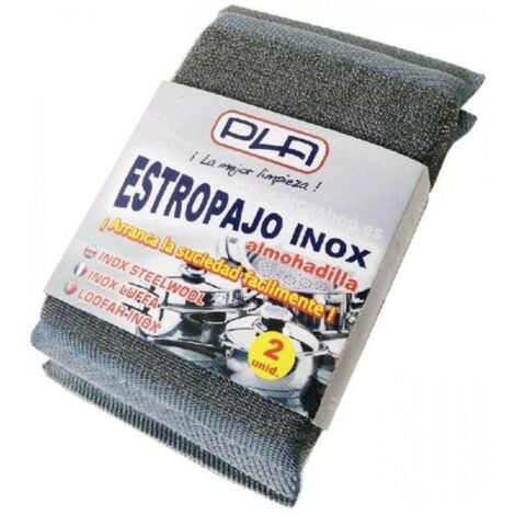 ESTROP PLA ACERO INOX ALMOHADILLA 2 UDS ( 14X9X1,6CM)