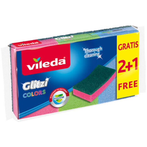 Estropajo “Glitzi Colors” 2+1 para multitud de superficies (Pack de 3)