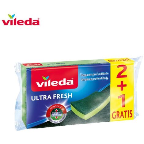 DARMAN Estropajo Ultra Fresh con Esponja 2+1 Antibacterias 164001 Vileda