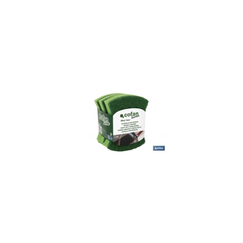 

Pack de 3 estropajos verdes con esponja modelo lima venta unitaria