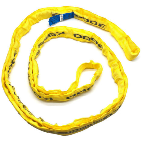 Estrope synthétique B 22 Long. tendue : 3 mètres CU : 3000 Kg Jaune NF-EN 1492-2 coeff 7.1 - Cobaltix