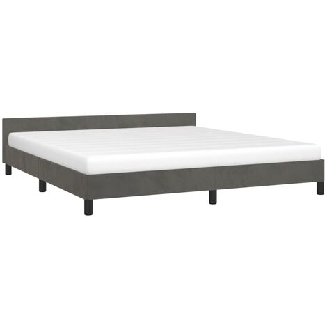 Estructura cama con cabecero terciopelo gris oscuro 180x200 cm vidaXL