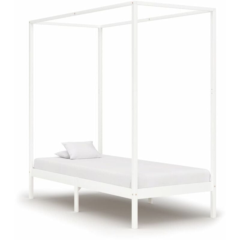

Estructura cama con dosel madera maciza pino blanco 100x200 cm