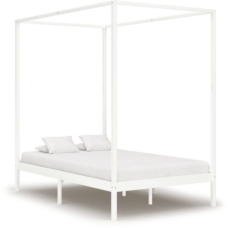 

Estructura cama con dosel madera maciza pino blanco 140x200 cm