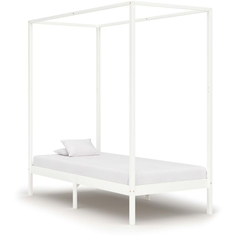 

Estructura cama con dosel madera maciza pino blanco 90x200 cm