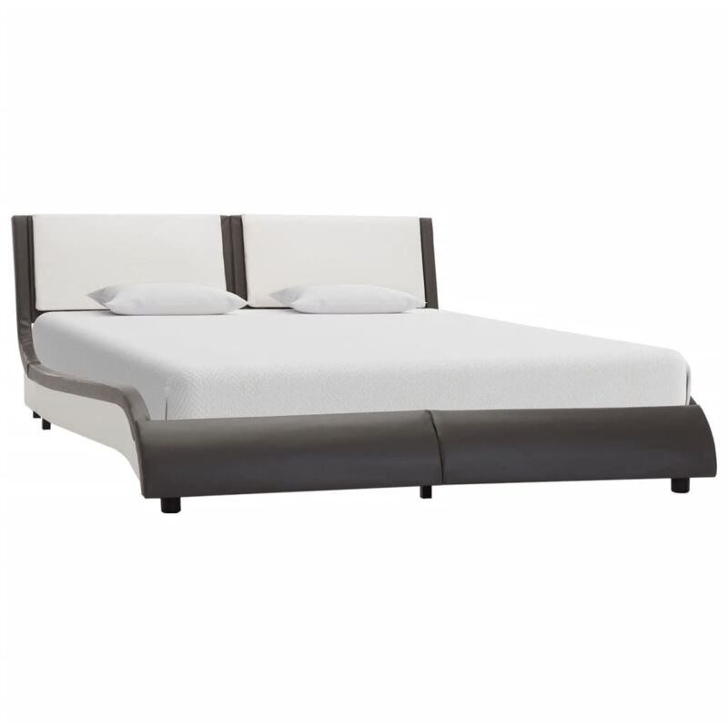 

Estructura Cama con LED Cuero Sintético Gris Blanco 120x200cm - Gris - Vidaxl
