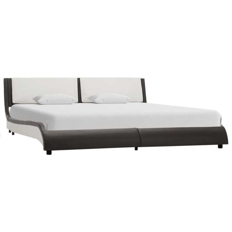 

Estructura Cama con LED Cuero Sintético Gris y Blanco 180x200cm - Gris - Vidaxl