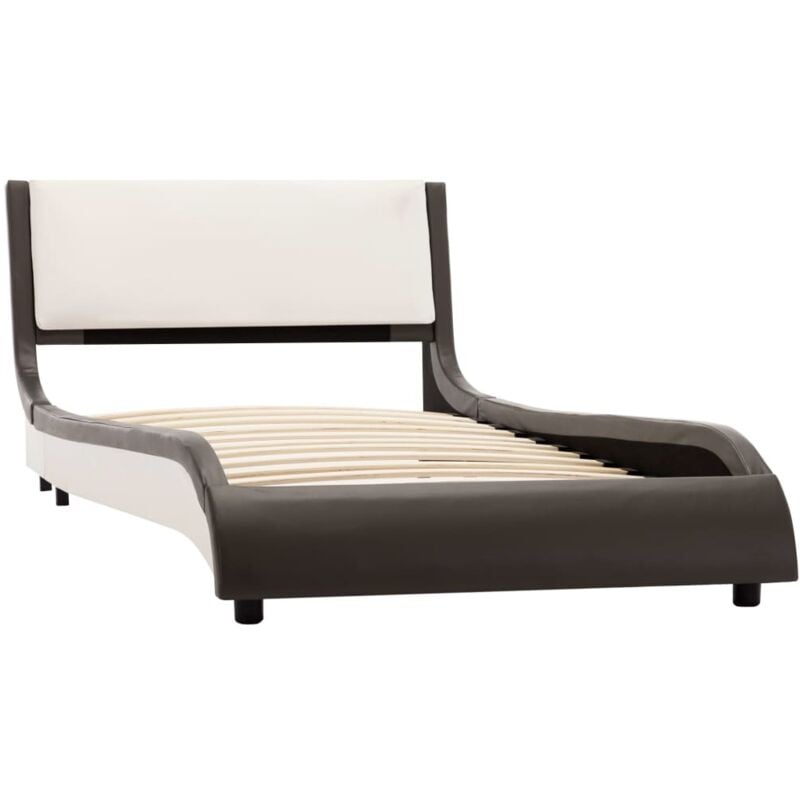 

Estructura Cama con LED Cuero Sintético Gris y Blanco 90x200cm - Gris - Vidaxl