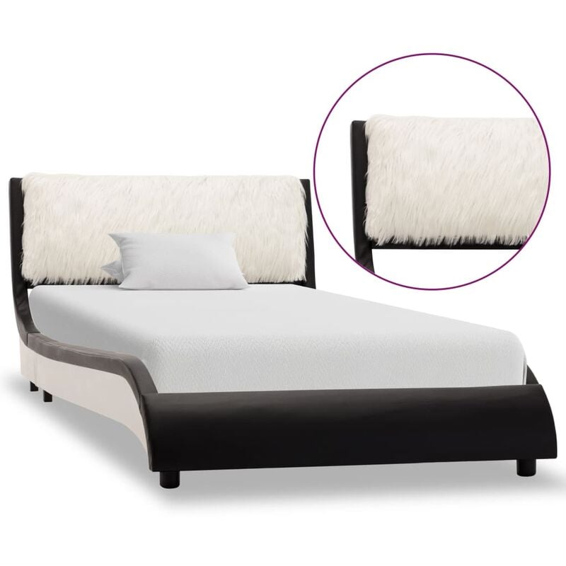 

Estructura de Cama Cuero Sintético Negro y Blanco 90x200 cm - Negro - Vidaxl