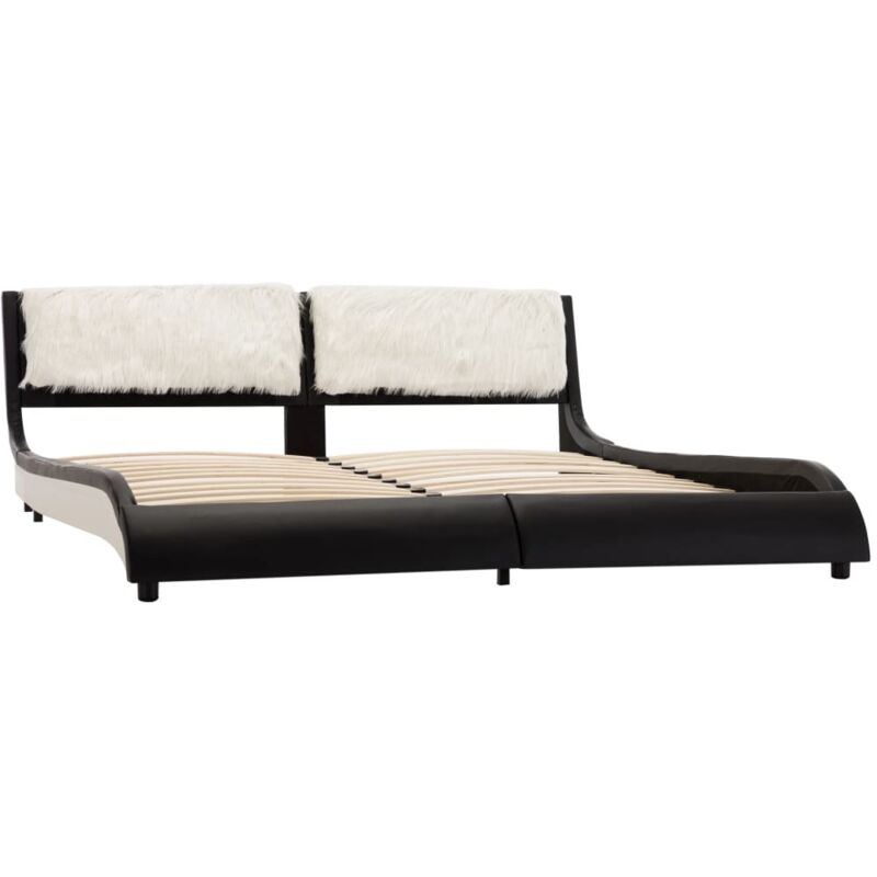

Estructura de Cama Cuero Sintético Negro y Blanco 180x200 cm - Negro - Vidaxl