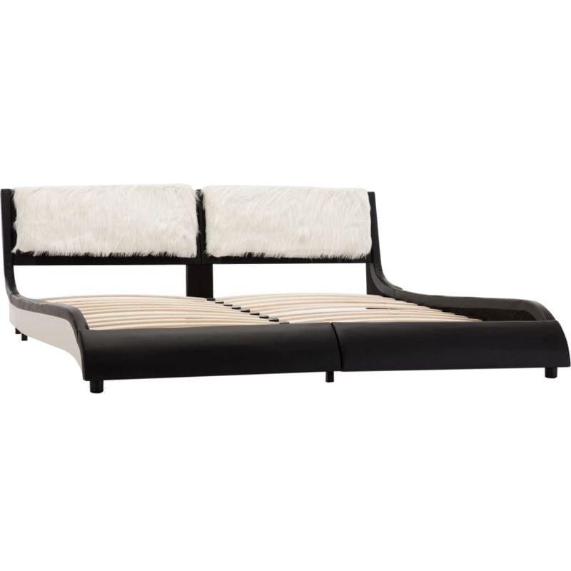

Estructura de Cama Cuero Sintético con LED Negro Blanco 180x200 cm - Negro - Vidaxl