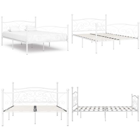 Estructura cama con somier sin colchón metal blanco 120x200 cm - Estructura de cama - Cama con somier