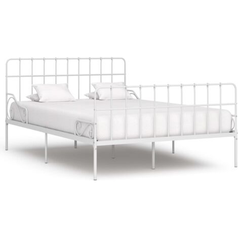 Estructura cama con somier sin colchón metal blanco 120x200 cm vidaXL