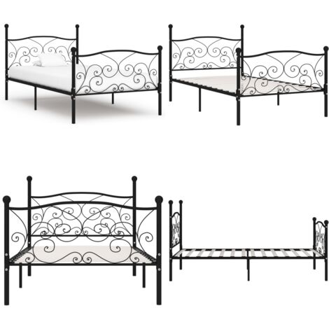 Estructura cama con somier sin colchón metal negro 100x200 cm - Estructura de cama - Cama con somier