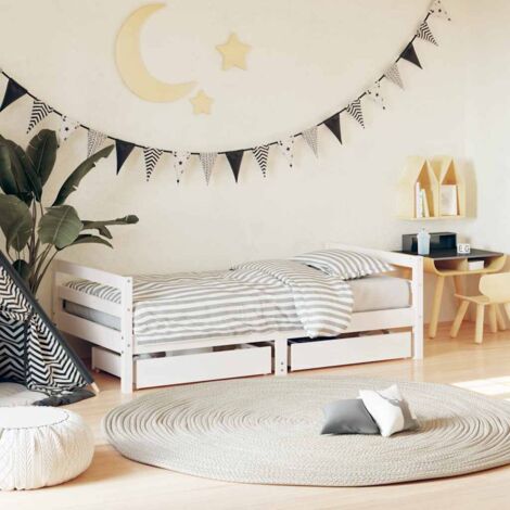 Estructura cama infantil y cajones madera pino  80x160 cm