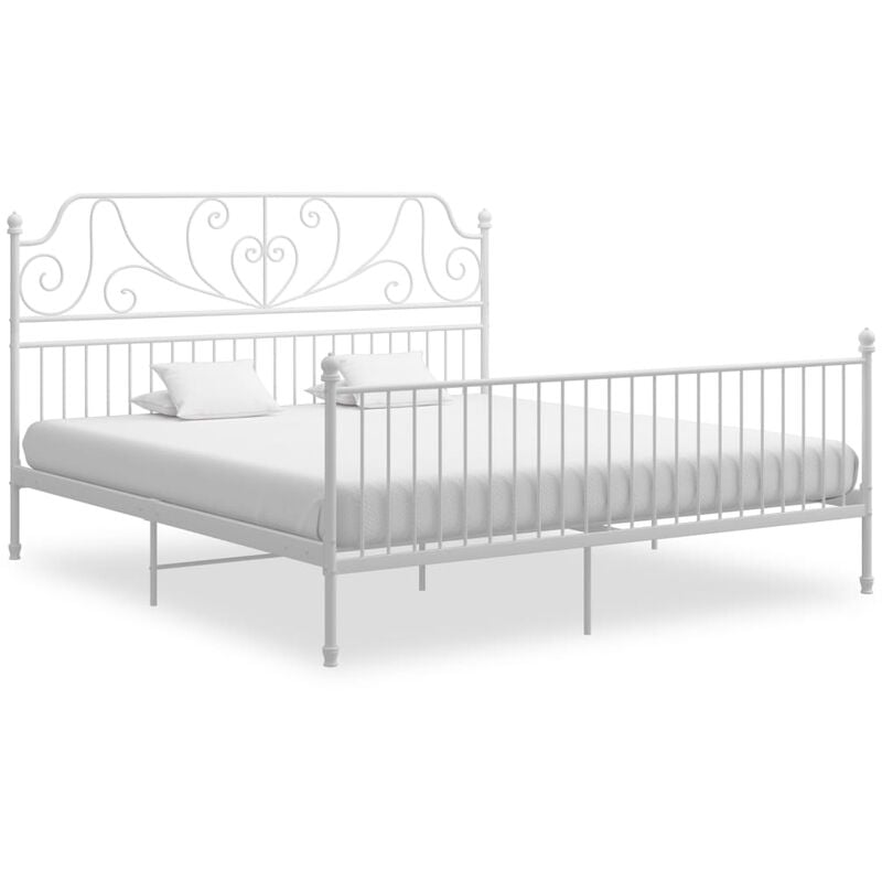 

Estructura cama metal y madera contrachapada blanco 180x200 cm