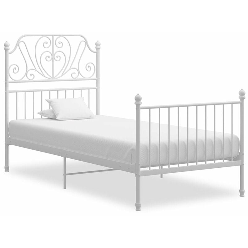 

Estructura cama metal y madera contrachapada blanco 90x200 cm