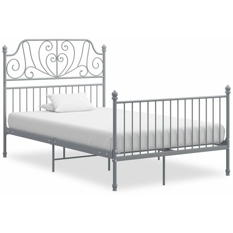 

Estructura cama metal y madera contrachapada gris 120x200 cm