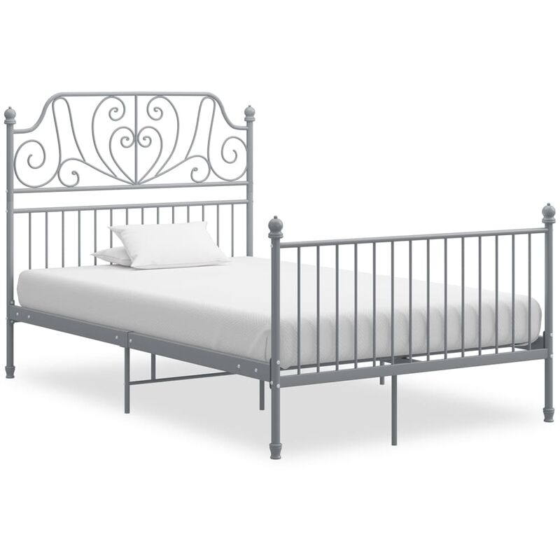 

Estructura cama metal y madera contrachapada gris 120x200 cm