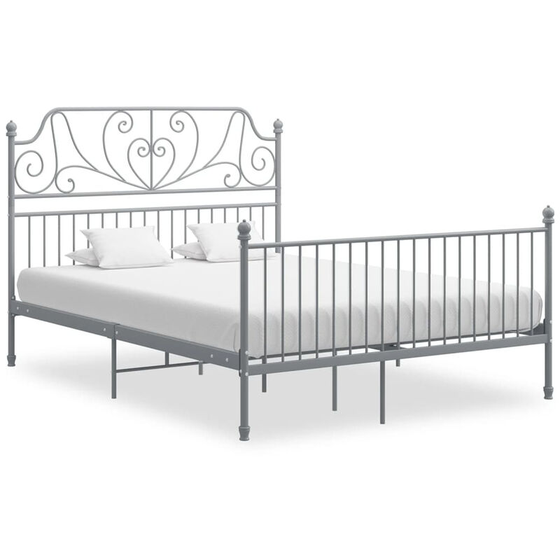 

Estructura cama metal y madera contrachapada gris 140x200 cm