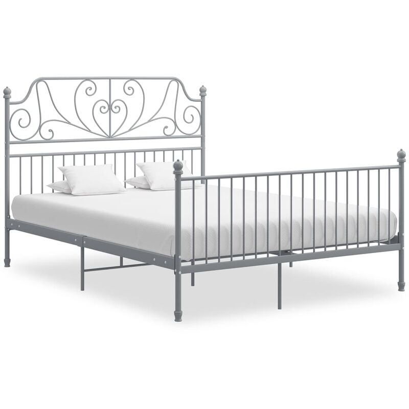 

Estructura cama metal y madera contrachapada gris 160x200 cm