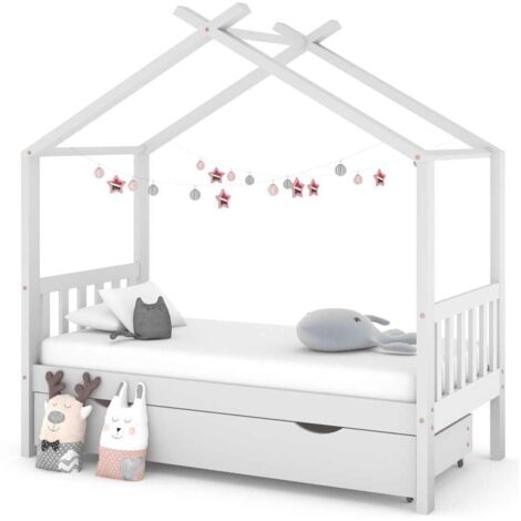 Estructura cama niños con cajón madera pino  80x160 cm