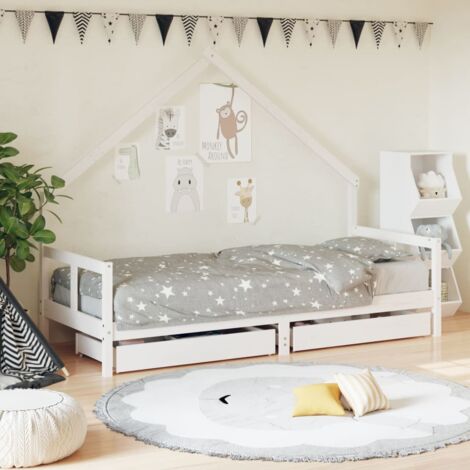 Estructura cama niños con cajones madera pino  80x200 cm