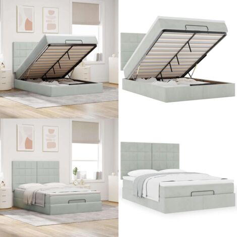 Estructura cama otomana colchones gris claro 140x190cm - Colchón - Estructura de cama